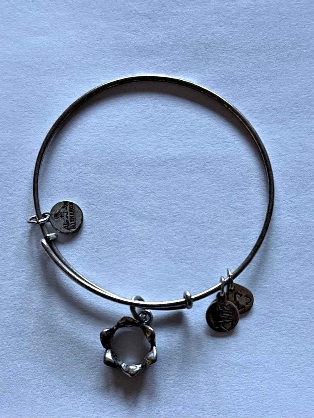 Alex and Ani Queen's Crown Charm Bangle Silver